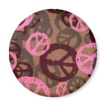 Pink Peace Signs magnet