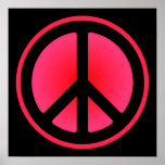 Pink Peace Symbol Poster posters