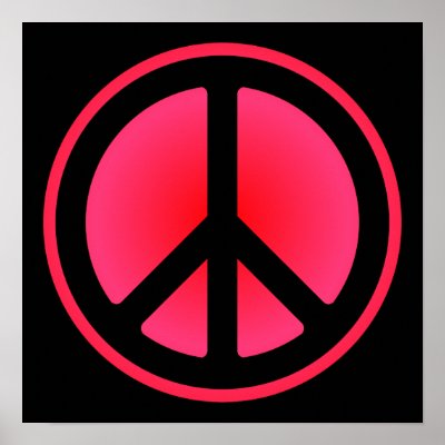 Pink Peace Symbol Poster by designs4you
