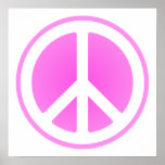 Pink Peace Symbol Poster posters