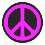 Pink Peace Symbol Stickers