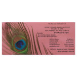 Pink Peacock Wedding Program Full Color Rack Card