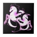 Pink Pearl Seahorse Ceramic Tiles