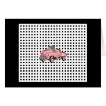 Pink Pedal Car Card (1920-1960)