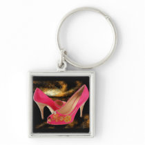 Pink Peeptoe Pumps with Swarovski Crystals