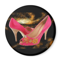 Pink Peeptoe Pumps with Swarovski Crystals