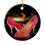 Pink Peeptoe Pumps with Swarovski Crystals Christmas Tree Ornaments
