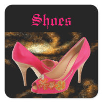 Pink Peeptoe Pumps with Swarovski Crystals