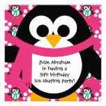 Pink Penguin Party Invitation