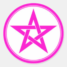 pink pentacle round sticker