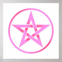 Pink Pentagram Pentacle Print