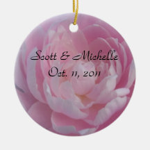 Pink Peony Bride Groom Ornament Wedding Gift