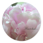 Pink Peony Flowers Wedding Invitation Seals Round Sticker