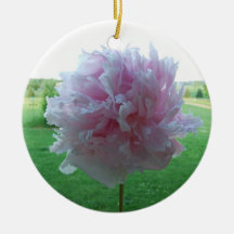 Pink Peony Ornament / Vase of Peonies / 2 Sided Or