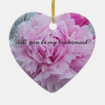 Pink Peony Peonies Flower Heart Ornament