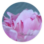 Pink Peony Wedding Flowers Custom Envelope Seals stickers