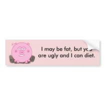 Pink Pig Bumper Sticker