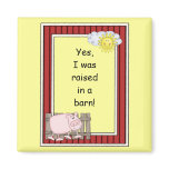 Pink Pig - Farmyard Barnyard Friend - Kids magnets