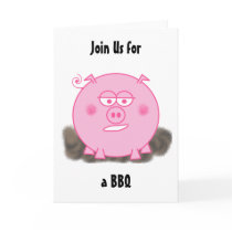Pink Pig Invitation Cards