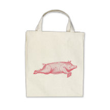 Pink Pig Organic Grocery Tote Tote Bags