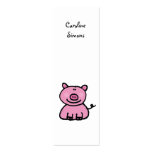 Pink piggy bookmark business cards