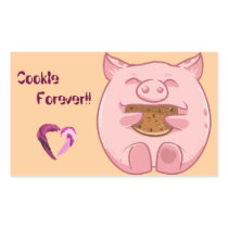 pink piggy eating cookie sticker