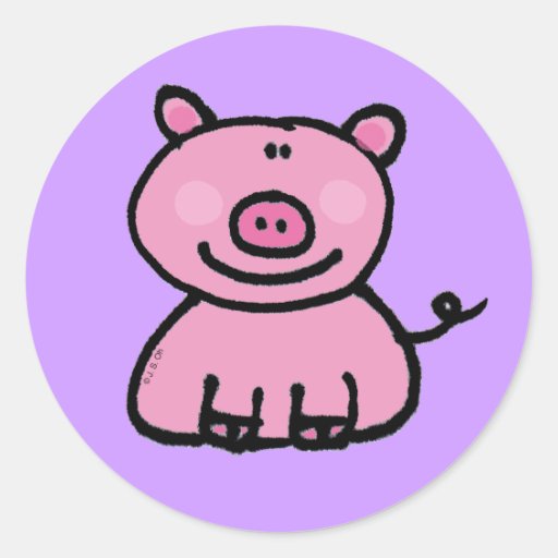 Pink piggy sticker