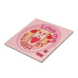 pink piggy with hear be mine tile