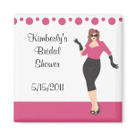 Pink pin up girl bridal shower magnet party favour