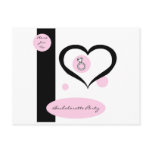 Pink Pinstripe Bachelorette Party Postcard