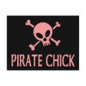 Pink Pirate Chick postcards
