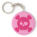 Pink Pirate Skull - Keychain