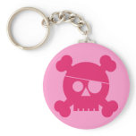 Pink Pirate Skull - Keychain