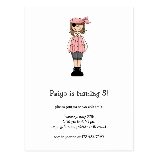 Pink Pirates · Pirate Girl #1 Postcards