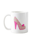 Pink Plaid Heels With Rose Mug