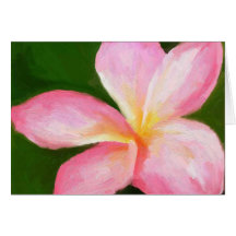 pink plumeria card