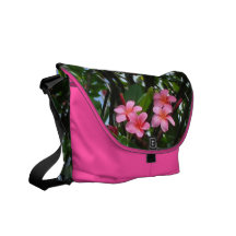 Pink Plumeria Messenger Bag
