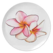 Pink Plumeria Plate