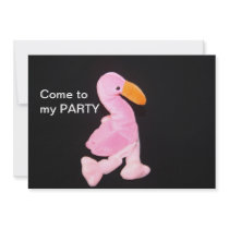 Pink Plush Toy  Bird Invitation