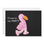 Pink Plush Toy  Bird Invitation