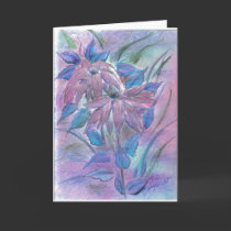 Pink Poinsetta Greeting Card