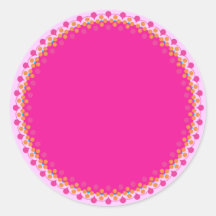 Pink Polka Border Blank Template Label Stickers