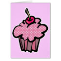 pink polka dot cupcake cards