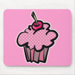 pink polka dot cupcake mousepads