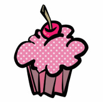 pink polka dot cupcake acrylic cut outs