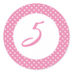 Pink Polka dot Cupcake Topper stickers
