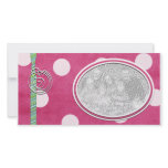 Pink Polka dot Holiday Photo Template photo cards