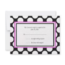 Pink Polka Dot Wedding RSVP Cards