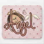 Pink Polka Dotted Angel Mousepad