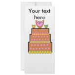 Pink polkadot owl cake rack card template